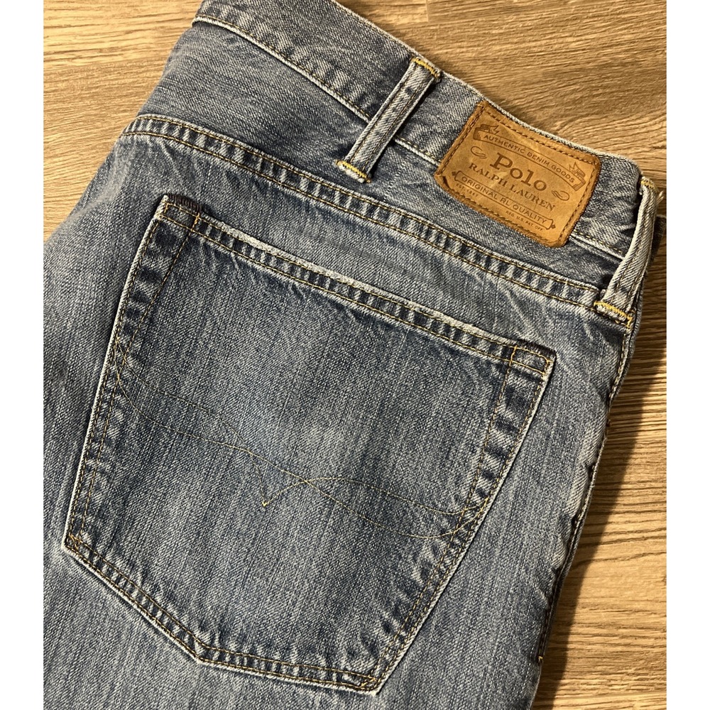 Polo Ralph Lauren Hampton Relaxed Straight Medium Wash Blue Jeans Sz 40 (42x30)